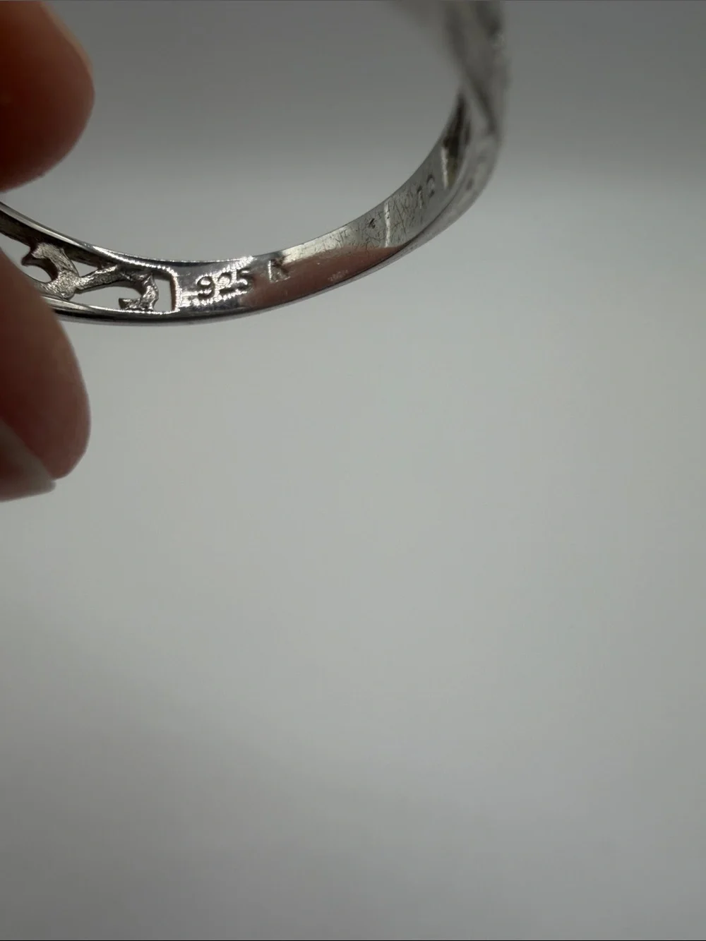 Sterling Silver 925 floral Band Ring size 10